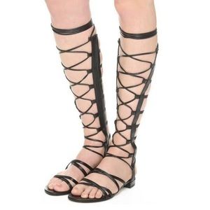 Stuart Weitzman sparta black gladiator sandals